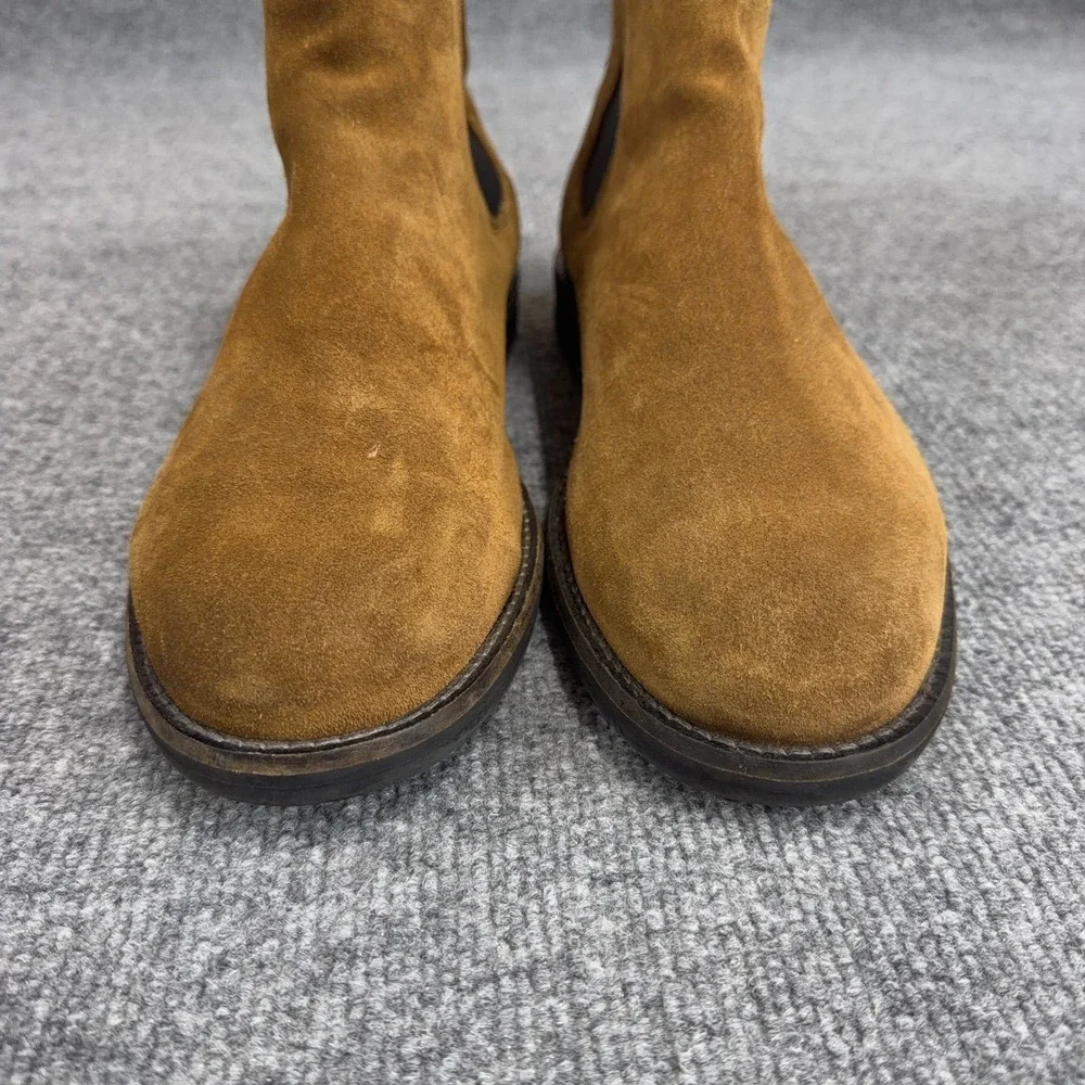 All Saints Harley Chelsea Slip On Suede Boots Men 13 (46 EU) Tan Brown Leather